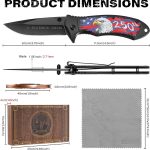Dispatch 250th Anniversary Folding Pocket Knife Gift Set with Commemorative Coin and Stainless Steel Liner Lock in Premium Box (Black) - Image 6