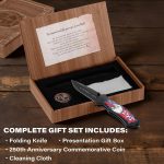 Dispatch 250th Anniversary Folding Pocket Knife Gift Set with Commemorative Coin and Stainless Steel Liner Lock in Premium Box (Black) - Image 7