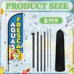 2 Pack Aguas Frescas Feather Flag 7 ft Advertising Swooper Flag Sign Windless Aguas Frescas Banner with Pole Kit and Ground Stake for Businesses Restaurants Outside Ground - Image 3