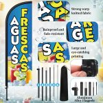 2 Pack Aguas Frescas Feather Flag 7 ft Advertising Swooper Flag Sign Windless Aguas Frescas Banner with Pole Kit and Ground Stake for Businesses Restaurants Outside Ground - Image 4
