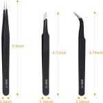 kaverme 3PCS Precision Tweezers Set, Upgraded Anti-Static Stainless Steel | Tweezers for Electronics, Soldering, Laboratory Work, Jewelry-Making, Model, Craft - Image 3