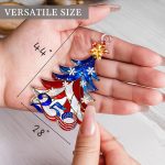 250 Anniversary USA Christmas Ornament, Christmas in July Decorations | 2D Acrylic, 4.4"x2.8", Suncatcher Effect, 250 Anniversary USA Card Included - Image 3