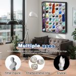 Cinnvoice Rock Display Case 56 Grids,Black Border,Square | Adjustable Acrylic Display Case, Crystal Organizer for Collectible, with Built-in Mirrored, Magnetic Door, Wall Mount - Image 6
