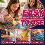 Clear Jigsaw Puzzle Glue with Applicators, Quick-Dry, 200mL | Glue for Puzzles to Frame, Non-Toxic, Non-Yellowing, Covers Up to 5,000 Pieces, Easily Preserves Finished Puzzles - Image 4