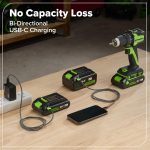 GREENWORKS 24V (8-TOOL) Combo (Drill, Impact Driver, Circular Saw, Reciprocating Saw, Jigsaw, Multi-Tool, Sander, Flashlight), 4.0Ah + (2) 2.0Ah (Power Bank) Batteries, (2) Cables, 65W Rapid Charger - Image 12