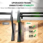 Black 60x28 in Electric Standing Desk, 1 Inch Thick Tabletop | Double Beam Frame, Holds 220lbs, Sit Stand, 3 Memory Height Adjustment, Extra Deep Table Top, Black Frame - Image 3