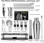 Cocktail Shaker Set, 18-Piece Bartender Kit with Acrylic Stand, 18/8 Stainless Steel Bar Set with Martini Shaker, Jigger, Muddler & Recipe Book for Home Bar - Image 3