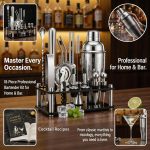 Cocktail Shaker Set, 18-Piece Bartender Kit with Acrylic Stand, 18/8 Stainless Steel Bar Set with Martini Shaker, Jigger, Muddler & Recipe Book for Home Bar - Image 6
