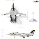 NUOTIE F-14A Tomcat 1/100 Metal Airplane Model Kits with Stand VF-84 Jolly Rogers DieCast Alloy Fighter Model Jet Replica Pre-Build Military Aircraft Collection for Display or Gift - Image 3