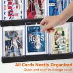 Sports Card Display Shelf for Wall, Holds 20 Trading Cards, 4PCS Wooden Card Holder for Baseball, Football, Basketball, and Graded Card Collection, Black - Image 5