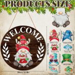 Qunclay Country Seasonal Interchangeable Wooden Gnome Decor Summer Christmas in July Gnome Decorations with Magnet Pieces and Detachable Hats Hanging Welcome Sign - Image 3