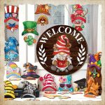 Qunclay Country Seasonal Interchangeable Wooden Gnome Decor Summer Christmas in July Gnome Decorations with Magnet Pieces and Detachable Hats Hanging Welcome Sign - Image 5