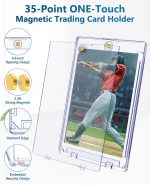 50ct Magnetic Card Holders: 35pt One Touch Card Holder for Trading Cards | U-V Protection Hard Cards Sleeves Case for Sports Game, Football, Baseball - Image 3