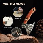 STARDW Damascus Pocket Knife Set, EDC Knife with Sheath,Mini Chef Keychain Knife Set, Tiny Things for Box Cutter Letter Opener Package Opener, Cool Gadgets EDC Tools -Set of 4 - Image 4