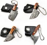STARDW Damascus Pocket Knife Set, EDC Knife with Sheath,Mini Chef Keychain Knife Set, Tiny Things for Box Cutter Letter Opener Package Opener, Cool Gadgets EDC Tools -Set of 4 - Image 5