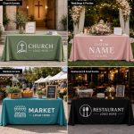 Custom Table Cloth with Business Logo 4/5/6/8FT Personalized Tablecloth Custom Table Cover with Logo for Tradeshow Corporate Events,Vendor Booths (4FT) - Image 7