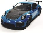 KiNSMART 2010 Porsche 911 GT2 RS Aqua Blue 1/36 Scale Diecast Metal Model Toy Sports Car - Image 3