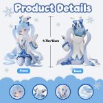 Anime Style Girl Figures Set, 4 Pcs Cute Sitting Character Figurines, 5.1-5.9 Inch PVC Collectible Figures, Desktop Decoration for Fans and Display(4PCS) - Image 3