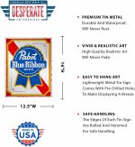 Desperate Enterprises PBR - Pabst Blue Ribbon Beer Tin Sign - Nostalgic Vintage Metal Wall Décor - Made in USA - Image 3