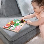 Melissa & Doug Farm Wooden Chunky Puzzle (8 pcs) - FSC Certified | 8 Chunky Wooden Pieces, Stand-Up Farm Animals and Barn, Motor Skill Building Puzzle Play, Toddler Toys for Kids, Ages 2+ - Image 6
