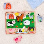Melissa & Doug Farm Wooden Chunky Puzzle (8 pcs) - FSC Certified | 8 Chunky Wooden Pieces, Stand-Up Farm Animals and Barn, Motor Skill Building Puzzle Play, Toddler Toys for Kids, Ages 2+ - Image 8