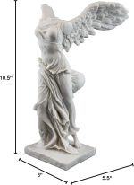 Top Collection 11-Inch Winged Victory of Samothrace Statue. Goddess Nike Sculpture from the Louvre. Premium Cold Cast Marble. Museum-Grade Masterpiece Replica. - Image 9
