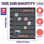Gersoniel 10 Sheets Pages Postage Stamp Album Pages 11x 8.58 Inch Stamp Collecting Supplies 9 Hole Standard for Binder(7 Rows) - Image 4