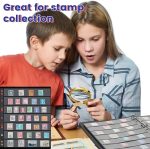 Gersoniel 10 Sheets Pages Postage Stamp Album Pages 11x 8.58 Inch Stamp Collecting Supplies 9 Hole Standard for Binder(7 Rows) - Image 6
