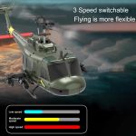 RC ERA C032 UH-1 Huey Helicopter - Remote Control Helicopters for Adult, 1/48 Sacle 2.4G 6CH Gyro Stabilized Aircraft with Altitude Hold & Optical Flow,3D Stunt Drone (Green) - Image 3
