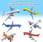 Toy Airplane 6 Pack, Diecast Airplane Toy for Boys Age 3 4-7 8-12 | Alloy Planes Model/Glider Planes/Airlines Plane Toys for Kids Birthday Airforce Party Favors - Image 3