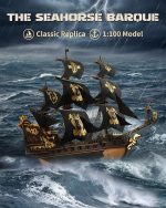 ROKR Seahorse Barque 3D Wooden Puzzle for Adult - Sailboat Model Kit, 603-Piece DIY Assembly, 1:100 Scale Sailboat MCB02 - Image 3