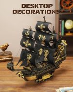 ROKR Seahorse Barque 3D Wooden Puzzle for Adult - Sailboat Model Kit, 603-Piece DIY Assembly, 1:100 Scale Sailboat MCB02 - Image 4