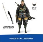 PlayStation Ghost of Tsushima Jin Sakai 6" Deluxe Figure | Premium Action Figure, 32 Points of Articulation, Katana & Sheath, Detailed Finishes, Display Gifts for Collectors Ages 17+ - Image 7