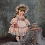 18 Inch Kawaii Porcelain ＆ Fabric Doll Cute European Retro Handmade Ceramic Doll with Showing Stand for Room Decor, Birthday Gifts, Collectible ，Name Olivier (Pink) - Image 4