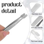 2 Pcs Stamp Tweezers Stainless Steel Stamp Collecting Supplies Philately Stamps Collector Tools Flat Wide Tip Precision Tweezers for Stamps, Documents, Photo Development - Image 5