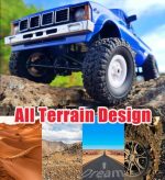 RC Crawler WPL C24 RC Rock Crawler RC Truck 4x4 Off Road RTR | 1/16 Scale Remote Control Truck All Terrain 2.4 GHz with Proportional Steering LED Lights Hobby Toys Adult - Image 4