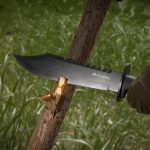 FLISSA Survival Hunting Knife with Sheath, 15-inch Tactical Bowie Knife | Sharpener & Fire Starter Included, Full Tang Fixed Blade, for Camping, Outdoor, Bushcraft - Image 4
