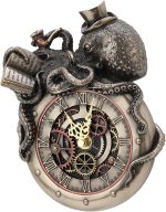 Veronese Design Steampunk Octopus Wall Clock - 7.75" Bronze Nostradamus Prophet Sculpture with Quartz Movement, Battery Operated Decorative Art for Home Office - Image 3