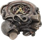 Veronese Design Steampunk Octopus Wall Clock - 7.75" Bronze Nostradamus Prophet Sculpture with Quartz Movement, Battery Operated Decorative Art for Home Office - Image 4