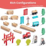 Tiny Land 39 Pcs Wooden Train Set for Toddler with Wooden Tracks | Compatible with Major Brands, Expandable, Changeable Train Toy for 3 4 5 Years Old Girls & Boys, Great Birthday Gift - Image 4