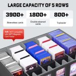 ZLCA Trading Card Storage Box 5-Row with Handle, MTG Storage Box | Holds 3900+ Cards with Commander Display, Top Loaders Organizer Case for TCG PTCG Sport Card(Black) - Image 3
