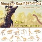 60 Pack Dinosaur Fossil Skeletons,Plastic Figures Dino Bones | Dinosaur Skeleton Toys for Dino Sand Dig,Science Play,Party Favor,12 Styles - Image 3