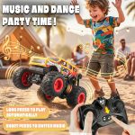 BEZGAR Monster Truck Toys, Remote Control Monster Truck with Dancing Spins, Lights & Music, 1:20 Remote Control Car for Boys 4-7, 5 6 7 8 9 10 +Year Old Boys Birthday Gifts (Yellow) - Image 4