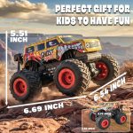BEZGAR Monster Truck Toys, Remote Control Monster Truck with Dancing Spins, Lights & Music, 1:20 Remote Control Car for Boys 4-7, 5 6 7 8 9 10 +Year Old Boys Birthday Gifts (Yellow) - Image 5