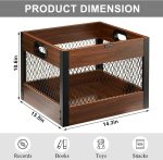 X-cosrack Vinyl Record Storage Crate, Wooden LP Record Organizer, Holds 60–80 Records, Classic Cube Storage for Albums - Image 4