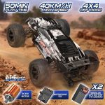1:14 Scale All Terrain RC Cars for Adults & Boys (HS14323), Max Fast 40+ KPH, 4WD Off-Road RC Truck for Snow & Sand & Mud, 4X4 Waterproof Remote Control Car with 2 Rechargeable Batteries - Image 3