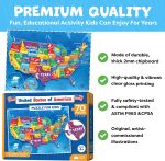 United States Puzzles for Kids Ages 4-6, 6-8 - Educational Toys for Boys & Girls - 70Pcs USA Map Kids Puzzles with 50 States & Capitals - Floor Jigsaw Kids Puzzle - Learning Activities Gifts - Image 3