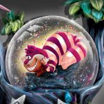 The Bradford Exchange Disney Alice in Wonderland Illuminated Musical Glitter Globe – Light-Up Cheshire Cat Figurine with Movie Music - Image 3