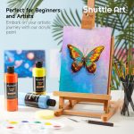 Shuttle Art 18 Colors Acrylic Paint Bottle Set (250ml/8.45oz), Rich Pigmented Bulk Painting Supplies for Artists, Beginners and Kids on Rocks Crafts Canvas Wood Ceramic - Image 3