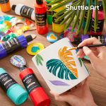 Shuttle Art 18 Colors Acrylic Paint Bottle Set (250ml/8.45oz), Rich Pigmented Bulk Painting Supplies for Artists, Beginners and Kids on Rocks Crafts Canvas Wood Ceramic - Image 4